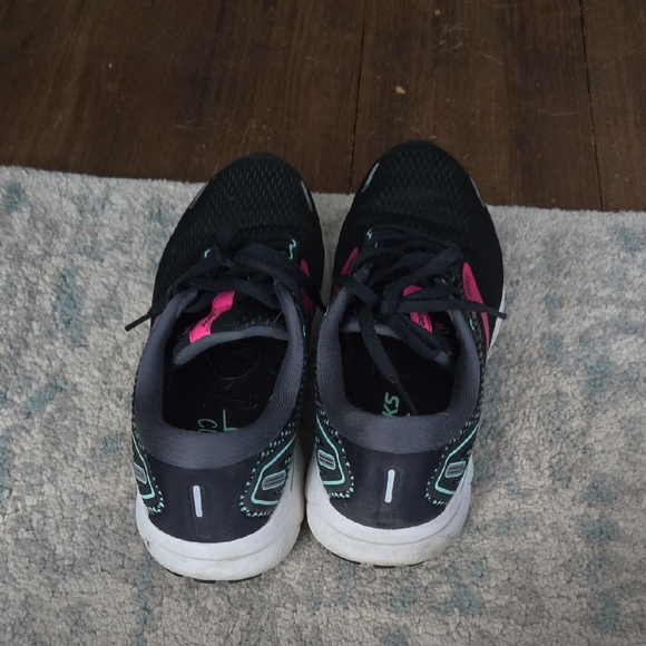 Brooks Women's Ghost 14 Black and Pink Athletic Shoes - Picture 3 of 5